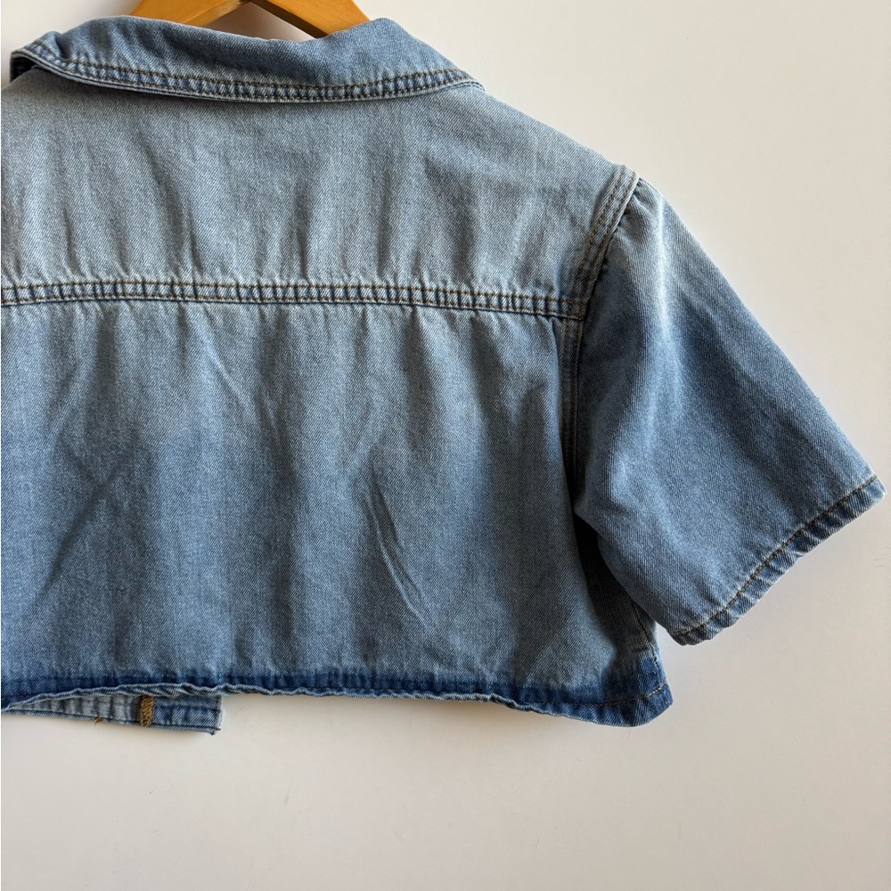 Cropped Jean jacket short sleeve - Picture 8 of 13
